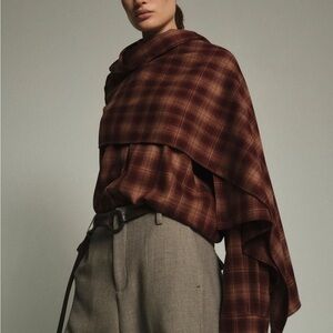 Source Unknown Plaid Scarf Shirt - Sienna